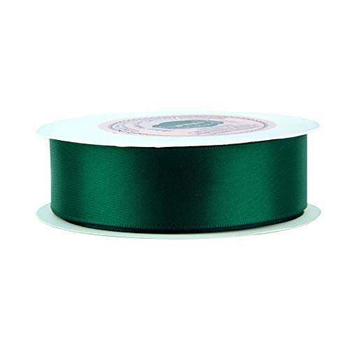VATIN 1 inch Double Faced Polyester Satin Ribbon Emerald Green