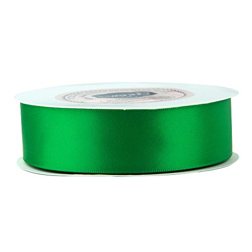 Double Face Satin Ribbon 1-1/2 Inch X 25 Yards Green Polyester