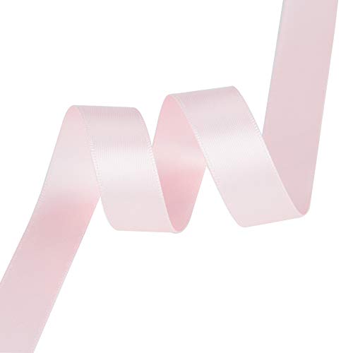 VATIN 5/8 inch Double Faced Polyester Light Pink Satin Ribbon - 25