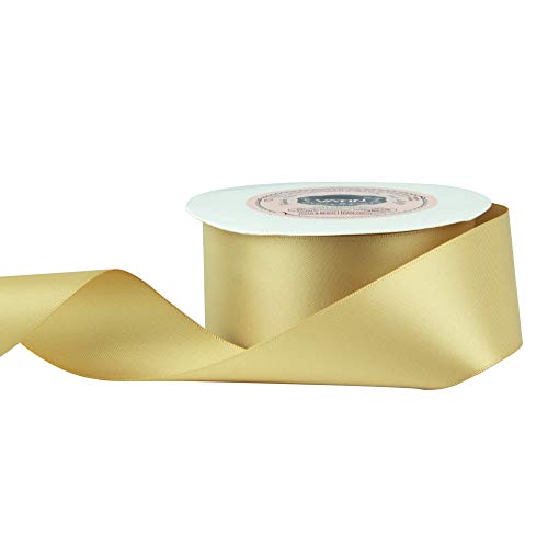 VATIN 1-1/2 Wide Double Faced Polyester Gold Satin Ribbon Continuous –  Vatin Ribbon