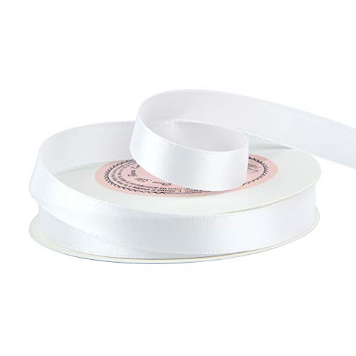 White Ribbon 1 inch Ribbons for Crafts Gift Ribbon Satin White