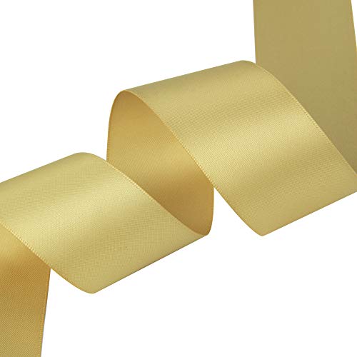 VATIN 1-1/2 Wide Double Faced Polyester Gold Satin Ribbon Continuous –  Vatin Ribbon