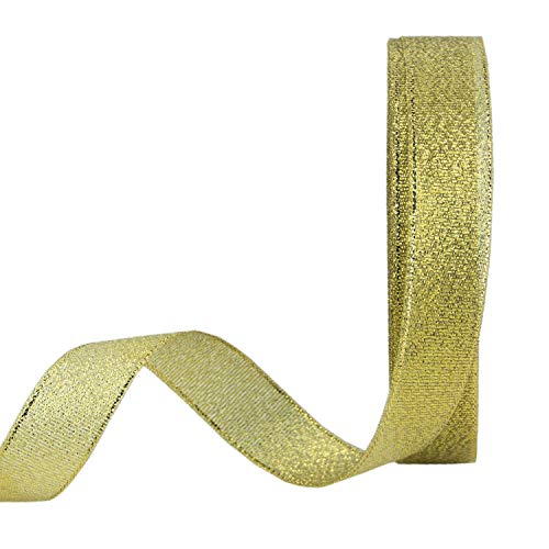 VATIN Glitter Metallic Gold Silver Ribbon 3/4 inches Wide Sparkly Fabr –  Vatin Ribbon