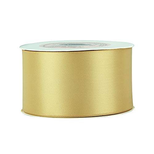 Papilion R074400120690100Y .5 in. Double-Face Satin Ribbon 100 Yards - Old Gold