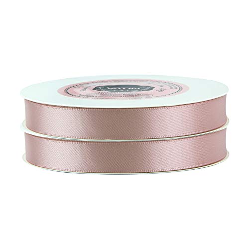 VATIN 1/2 inches Double Faced Rose Gold Polyester Satin Ribbon