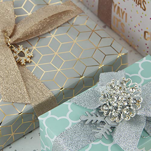 TONIIFUL 1 Inch Silver Ribbon for Gift Wrapping, Silver Satin Solid  Metallic Color Silk Ribbons for Christmas Valentine's Day Wedding Flower  Floral