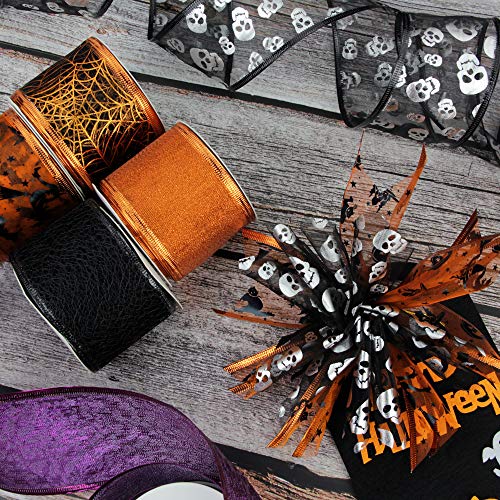 Halloween Ribbon for Gift Wrapping Orange Ribbons for Crafts