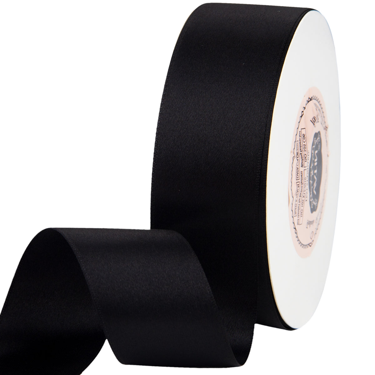 Black Double Face French Satin Ribbon - 1