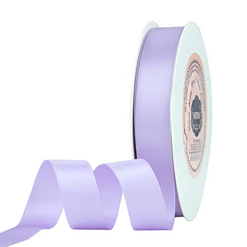 Double Face White Satin Ribbon 1 inch x 25 Yards Polyester White Ribbon for Wedding Decor, Wreath, Gift Package Wrapping and Other Projects