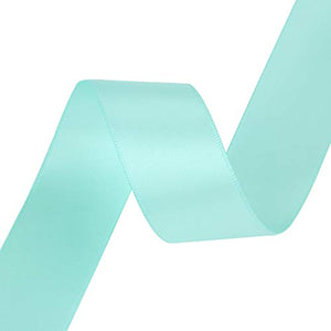 VATIN 1 inch Double Faced Polyester Satin Ribbon Aqua Blue - 25 Yard Spool, Perfect for Wedding, Wreath, Baby Shower,Packing and Other Projects