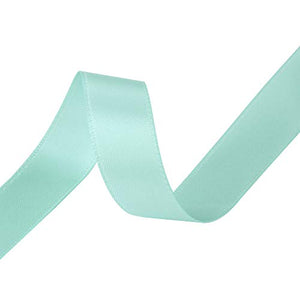VATIN 5/8 inch Double Faced Polyester Aqua Blue Satin Ribbon - 25 Yard Spool, Perfect for Wedding Decor, Wreath, Baby Shower,Gift Package Wrapping and Other Projects