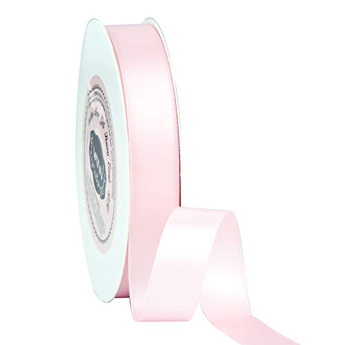 Solid Color Double Faced Pink Satin Ribbon 5/8 x 25 Yards, Ribbons Perfect for Crafts, Wedding Decor, Bow Making, Sewing, Gift Package Wrapping and