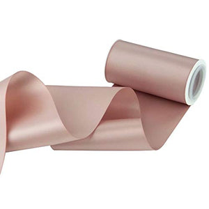 VATIN 4" Wide Double Faced Polyester Rose Gold Satin Ribbon- 5 Yard/Spool, Perfect for Chair Sash, Making Bow, Sewing and Wedding Bouquet