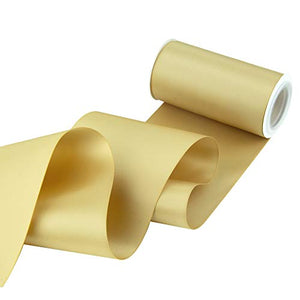 VATIN 4" Wide Double Faced Polyester Gold Satin Ribbon- 5 Yard/Spool, Perfect for Chair Sash, Making Bow, Sewing and Wedding Bouquet