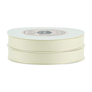 VATIN 1/2" Grosgrain Ribbon, 50-Yard,25 Yards Each Roll Perfect for Wedding Decor, Wreath, Baby Shower,Gift Package Wrapping and Other Projects Ivory/Cream