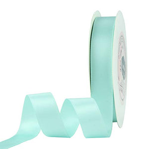 VATIN 5/8 inch Double Faced Polyester Aqua Blue Satin Ribbon - 25 Yard Spool, Perfect for Wedding Decor, Wreath, Baby Shower,Gift Package Wrapping and Other Projects