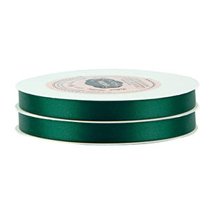 VATIN 3/8 inches Double Faced Hunter Green Polyester Satin Ribbon - 50 Yards for Gift Wrapping Ornaments Party Favor Braids Baby Shower Decoration Floral Arrangement Craft Supplies