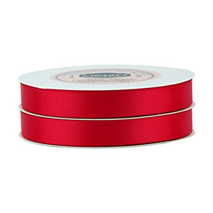 VATIN 1/2 inches Double Faced Hot Red Polyester Satin Ribbon - 50 Yards for Gift Wrapping Ornaments Party Favor Braids Baby Shower Decoration Floral Arrangement Craft Supplies