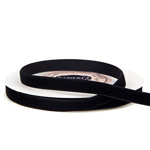 VATIN 3/8" Wide Crushed Velvet Ribbons by Yards Spool, Black,Perfect use for Choker.