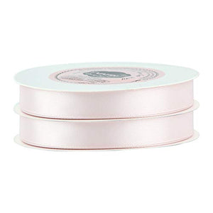 VATIN 1/2 inches Double Faced Blush Pink Polyester Satin Ribbon - 50 Yards for Gift Wrapping Ornaments Party Favor Braids Baby Shower Decoration Floral Arrangement Craft Supplies