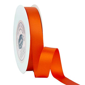 VATIN 5/8 inch Double Faced Polyester Autumn Orange Satin Ribbon - 25 Yard Spool, Perfect for Wedding Decor, Wreath, Baby Shower,Gift Package Wrapping and Other Projects