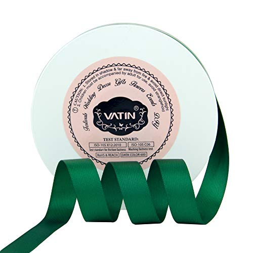 VATIN 1 inch Double Faced Polyester Satin Ribbon Emerald Green - 25 Ya –  Vatin Ribbon