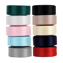 VATIN Solid Color Double Sided Polyester Satin Ribbon 10 Colors 5/8" X 5 Yard Each Total 50 Yds Per Package Ribbon Set (#8 Multi Color)