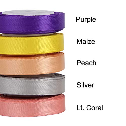 Morex Ribbon 08809/00-012 Double Face Satin Ribbon 3/8 X 100 YD Silver  Ribbon for Gift Wrapping, Birthday Gift Cards, Satin Dress for Women, Silk