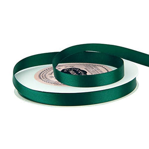 VATIN 3/8 inches Double Faced Hunter Green Polyester Satin Ribbon - 50 Yards for Gift Wrapping Ornaments Party Favor Braids Baby Shower Decoration Floral Arrangement Craft Supplies