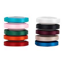 VATIN Solid Color Double Sided Polyester Satin Ribbon 10 Colors 1/4 inch X 5 Yard Each Total 50 Yds Per Package Ribbon Set #5