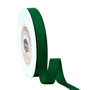 VATIN 1/2" Grosgrain Ribbon, 50-Yard,25 Yards Each Roll Perfect for Wedding Decor, Wreath, Baby Shower,Gift Package Wrapping and Other Projects Forest Green