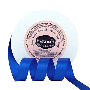 VATIN 1/2 inches Double Faced Royal Blue/Sapphire Blue Polyester Satin Ribbon - 50 Yards for Gift Wrapping Ornaments Party Favor Braids Baby Shower Decoration Floral Arrangement Craft Supplies