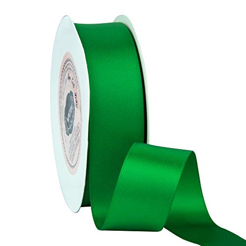 VATIN 1/2 inches Double Faced Forest Green Polyester Satin Ribbon - 50  Yards for Gift Wrapping Ornaments Party Favor Braids Baby Shower Decoration