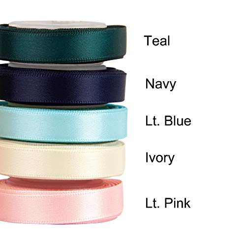 Royal Blue Double Faced Satin Ribbon for Crafts, 3/8 x 100 Yards by Gwen  Studios