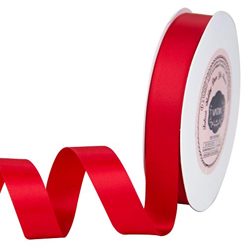 Red Satin Ribbon 3 Inch 25 Yard Roll for Gift Wrapping, Weddings