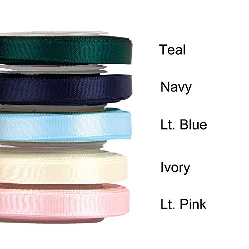 AKHTART Double Faced Satin Ribbon - 10 Rolls/10 Colours, Polyester Ribbon,  Fabric Ribbon for Gift Wrapping, Crafting, Balloons, Gift, Cake, Wedding,  Party Decorations (20MM) : : Home & Kitchen