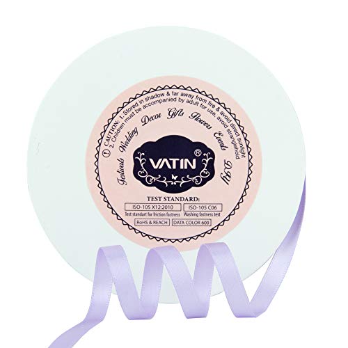 VATIN 1/4 inches Double Faced Lavender Polyester Satin Ribbon - 50 Yards for Gift Wrapping Ornaments Party Favor Braids Baby Shower Decoration Floral Arrangement Craft Supplies