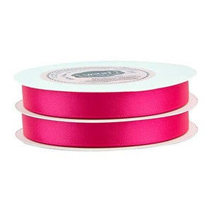 VATIN 1/2 inches Double Faced Shocking Pink Polyester Satin Ribbon - 50 Yards for Gift Wrapping Ornaments Party Favor Braids Baby Shower Decoration Floral Arrangement Craft Supplies