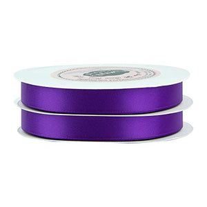 VATIN 1/2 inches Double Faced Purple Polyester Satin Ribbon - 50 Yards for Gift Wrapping Ornaments Party Favor Braids Baby Shower Decoration Floral Arrangement Craft Supplies