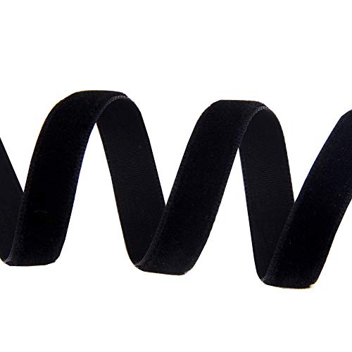 KLTRIBBON Nylon Single Face Velvet Ribbon,3/8 inch x 25 Yards Spool (Brown)