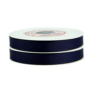 VATIN 1/2" Grosgrain Ribbon, 50-Yard,25 Yards Each Roll Perfect for Wedding Decor, Wreath, Baby Shower,Gift Package Wrapping and Other Projects Navy Blue
