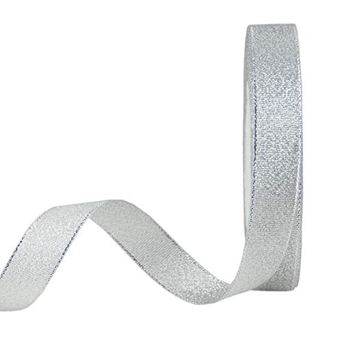 VATIN Glitter Metallic Silver Ribbon 5/8 inches Wide Sparkly Fabric Ri –  Vatin Ribbon