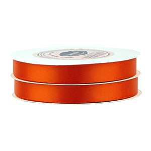 VATIN 1/2 inches Double Faced Autumn Orange Polyester Satin Ribbon - 50 Yards for Gift Wrapping Ornaments Party Favor Braids Baby Shower Decoration Floral Arrangement Craft Supplies
