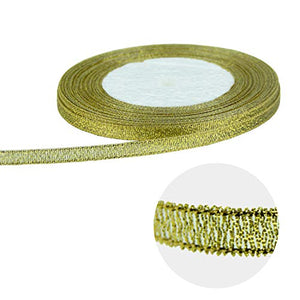 VATIN 5 Rolls 125-Yards Glitter Metallic Gold Ribbon 1/4 inches Sparkl –  Vatin Ribbon