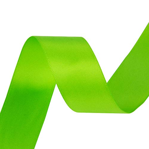 VATIN 1 inch Double Faced Polyester Satin Ribbon Apple Green -Continuous 25  Yard Spool, Perfect for Wedding, Wreath, Baby Shower,Packing and Other