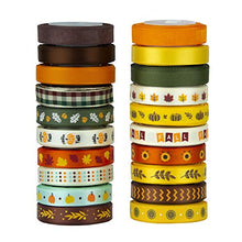 VATIN 20 Rolls 110 Yards Autumn Harvest Festival Ribbons Printed Grosgrain Ribbons Polyester Satin Ribbon Sheer Organze Ribbon 3/8" Wide for Gift Wrapping DIY Crafts Fall Decor