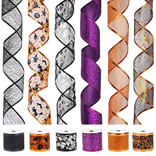 Wired Spider Web Ribbon, 1 1/2 Inches Wide