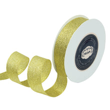 VATIN 1 inch Wide Luxury Glitter Champagne Soft Double Faced Gift Wrapping Metallic Ribbon/Sparkly Hair Ribbon by 25 Yard/Roll